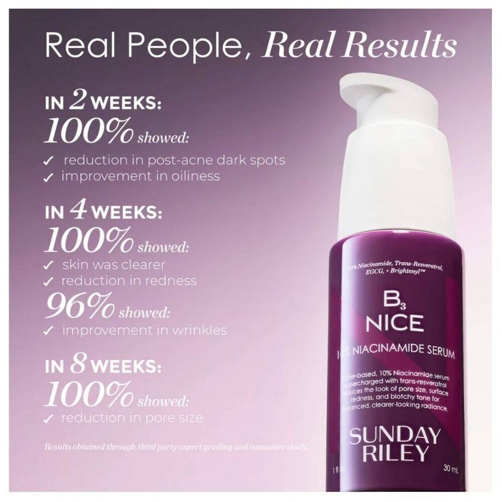 BNIB~SUNDAY RILEY B3 Nice 10% Niacinamide Serum~$65 Retail - Picture 5 of 7